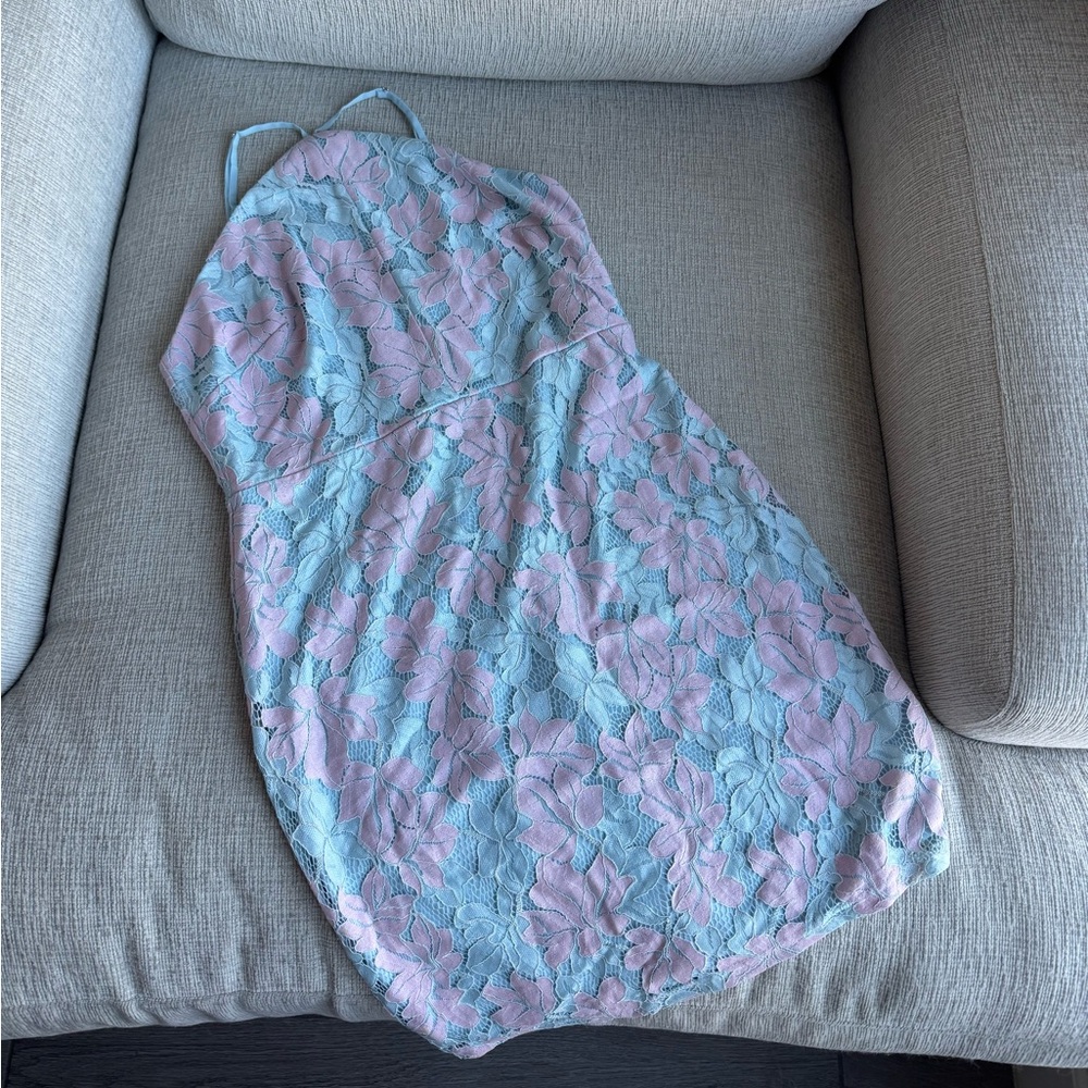 Lulu's Gender Reveal Halter Mini Dress